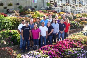 Mast Young Plants staff in trial garden